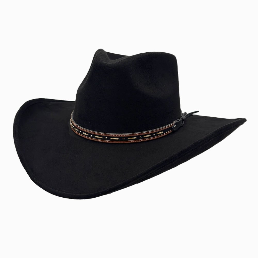 Ace High Mens Suede Teardrop Crown Rancher Cowboy Hat
