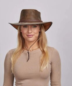 Crusher Womens Leather Crushable Outback Hat Bomber
