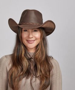 Hollywood Womens Leather Cowgirl Hat