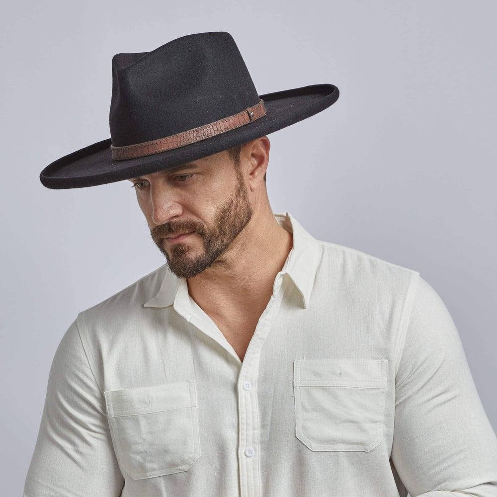 Hudson Mens Pencil Rim Felt Fedora Hat