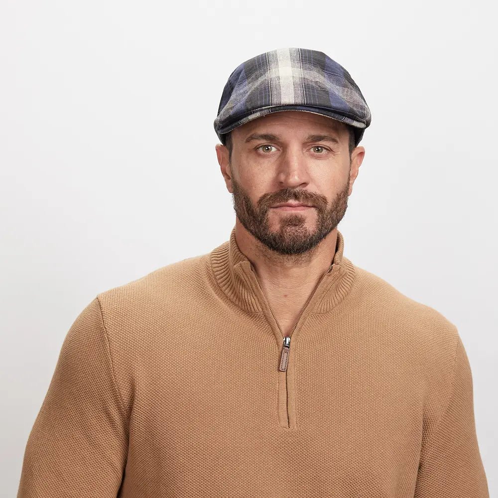 Mikey Mens Newsboy Flat Cap Navy S M