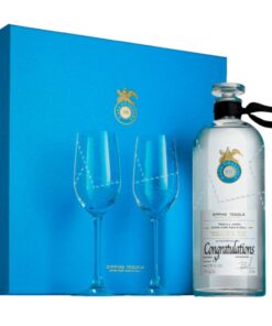 Tequila Casa Dragones Joven Personalized Gift Set with Flute Glasses