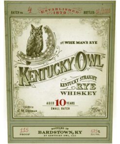 Kentucky Owl 10 Year Old Rye Batch #4